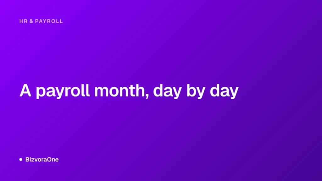 A payroll month, day by day